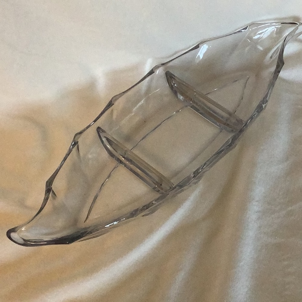 Vintage Heisey TWIST Clear Glass 3-section Relish Dish